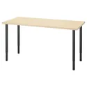 IKEA MITTCIRKEL МИТТЦИРКЕЛЬ / OLOV ОЛОВ, письменный стол, яркий эффект сосны / черного цвета, 140x60 см 995.087.59 фото thumb №1