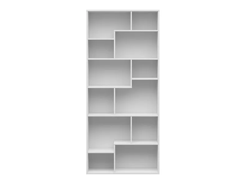 BRW Книжкова шафа Tetrix 88 см з 12 полицями біла, білий глянець REG/197/90-BIP фото №2