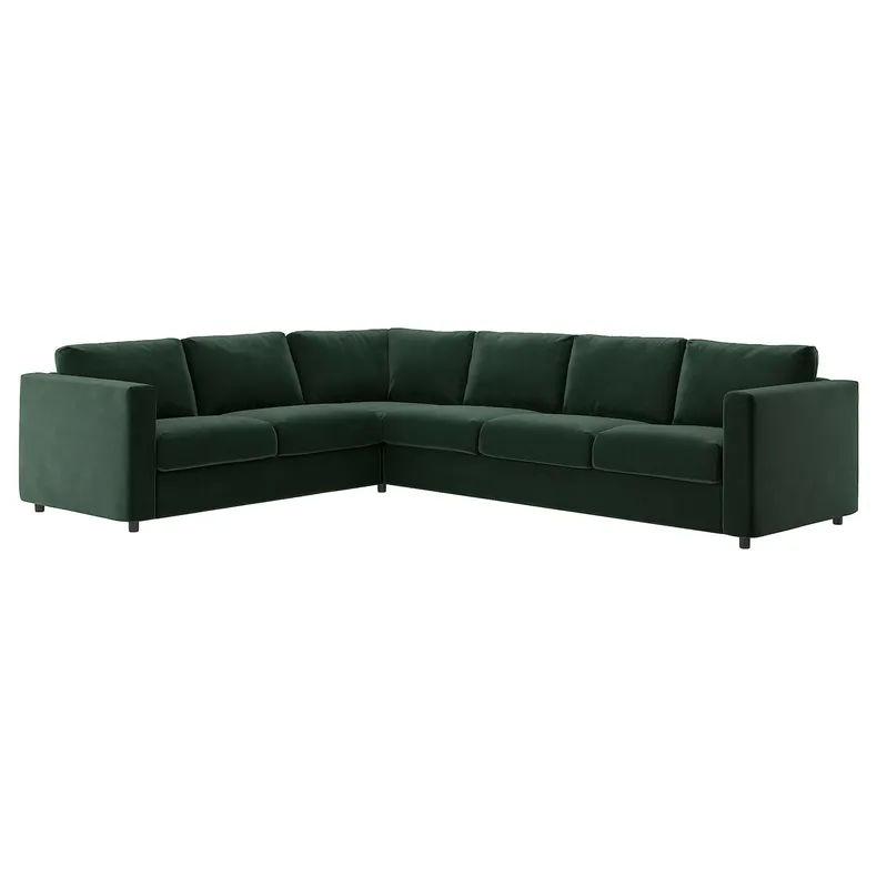 IKEA VIMLE ВІМЛЕ, чохол для кутового дивана, 5-місний, Джупард темно-зелений 695.013.25 фото №2