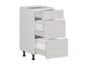 BRW Кухонный цокольный шкаф Sole 40 см с выдвижными ящиками светло-серый глянец, альпийский белый/светло-серый глянец FH_D3S_40/82_2SMB/SMB-BAL/XRAL7047 фото thumb №3