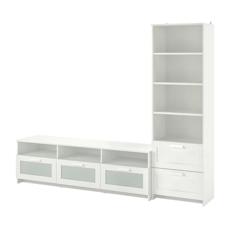 IKEA BRIMNES БРИМНЭС, шкаф для ТВ, комбинация, белый, 240x41x190 см 394.772.42 фото №1