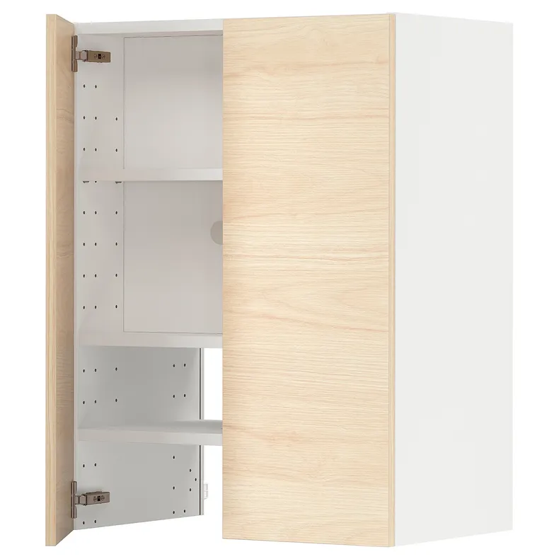 IKEA METOD МЕТОД, навесной шкаф д / вытяжки / полка / дверь, белый / аскерсундский узор светлый ясень, 60x80 см 795.045.16 фото №1