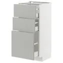IKEA METOD МЕТОД / MAXIMERA МАКСИМЕРА, напольный шкаф с 3 ящиками, белый / светло-серый, 40x37 см 495.389.71 фото thumb №1