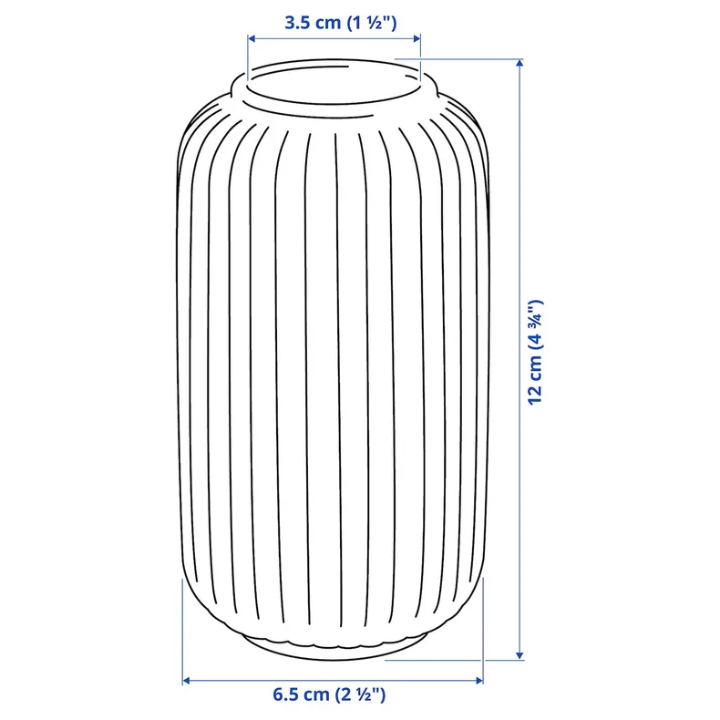 IKEA STILREN СТІЛЬРЕН, ваза, білий, 12 см 105.923.65 фото №4