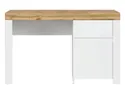 Письмовий стіл BRW Holten, 130х56 см, білий/дуб вотан/глянець білий BIU1D1S-BI/DWO/BIP фото thumb №1