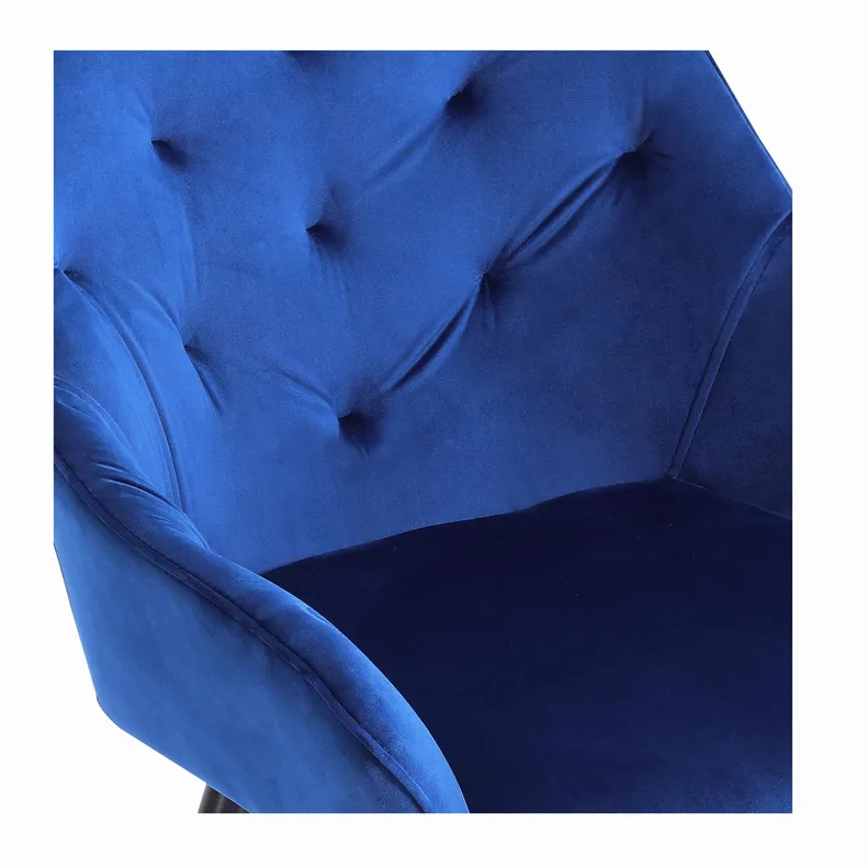 Кухонный стул бархатный HALMAR K487 Velvet, BLUVEL 86 - темно-синий фото №3