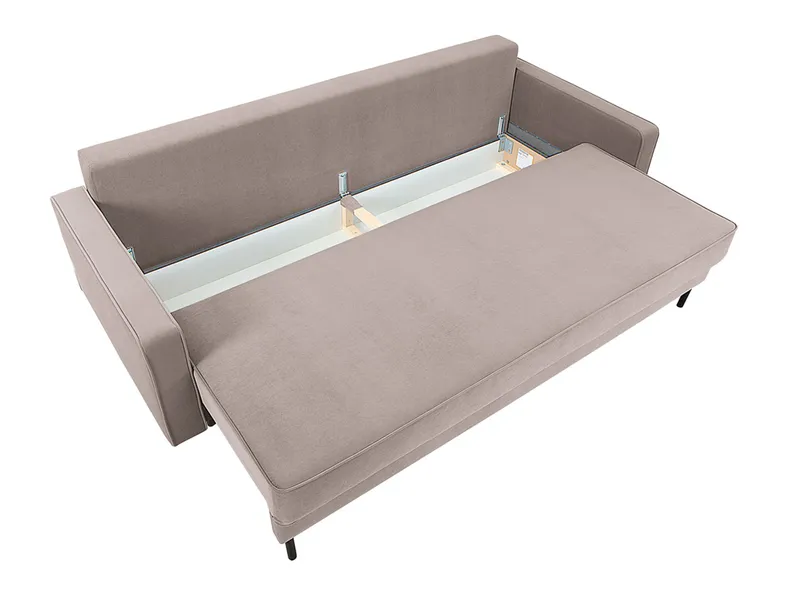 BRW Тримісний диван Bloom розкладний з ящиком для зберігання велюровий бежевий, Соло 253 SO3-BLOOM-LX_3DL-G1_B87959 фото №5