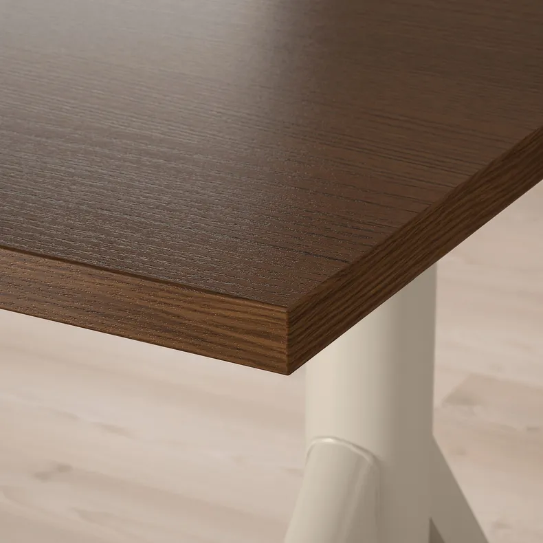 IKEA IDÅSEN ІДОСЕН, стіл регульований, коричневий/бежевий, 160x80 см 492.809.66 фото №8