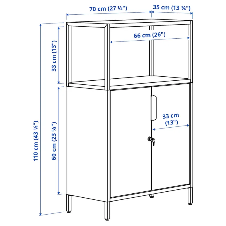 IKEA TROTTEN ТРОТТЕН, шкаф с дверями, белый, 70x35x110 см 304.747.71 фото №10