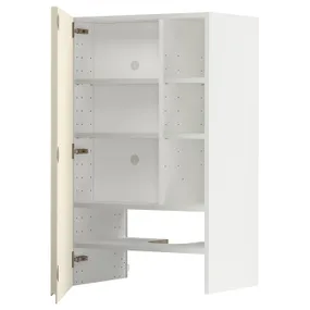 IKEA METOD МЕТОД, навесной шкаф д / вытяжки / полка / дверь, белый / светло-бежевый глянцевый Voxtorp, 60x100 см 495.042.35 фото