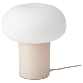 IKEA DEJSA ДЕЙСА, лампа настольная, бежевое / опаловое белое стекло, 28 см 904.049.83 фото