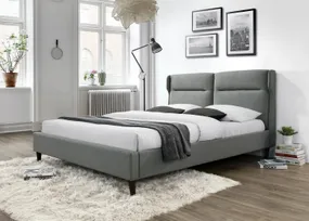Ліжко двоспальне HALMAR SANTINO 160x200 см сірий фото