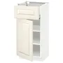 IKEA METOD МЕТОД / MAXIMERA МАКСИМЕРА, напольный шкаф с ящиком / дверцей, белый / бодбинские сливки, 40x37 см 494.649.94 фото