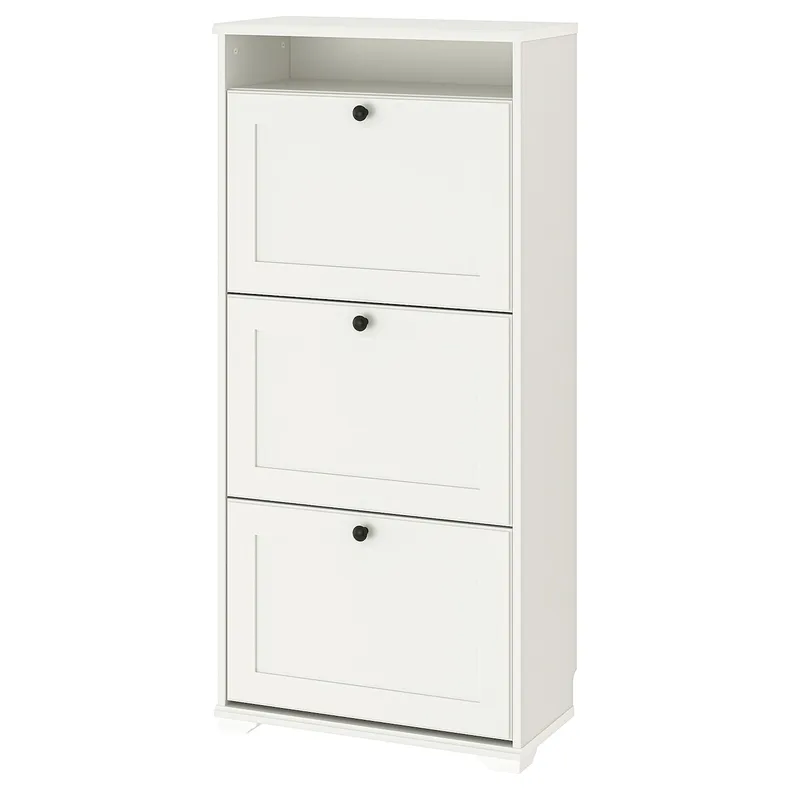 IKEA BRUSALI БРУСАЛІ, шафа для взуття з 3 відділеннями, білий, 61x30x130 см 804.803.93 фото №1