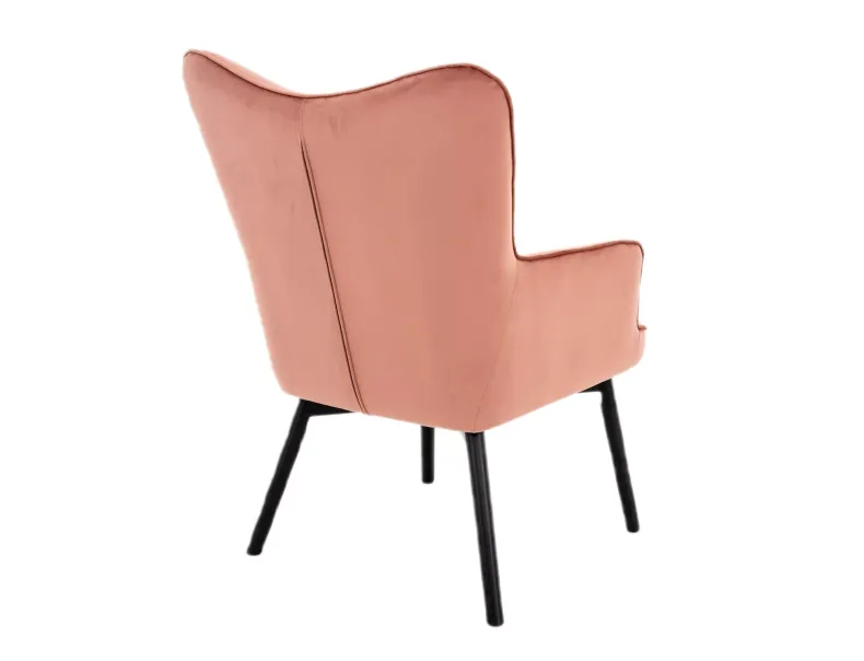 Мягкое кресло бархатное SIGNAL CARMEN Velvet, античный розовый фото №4