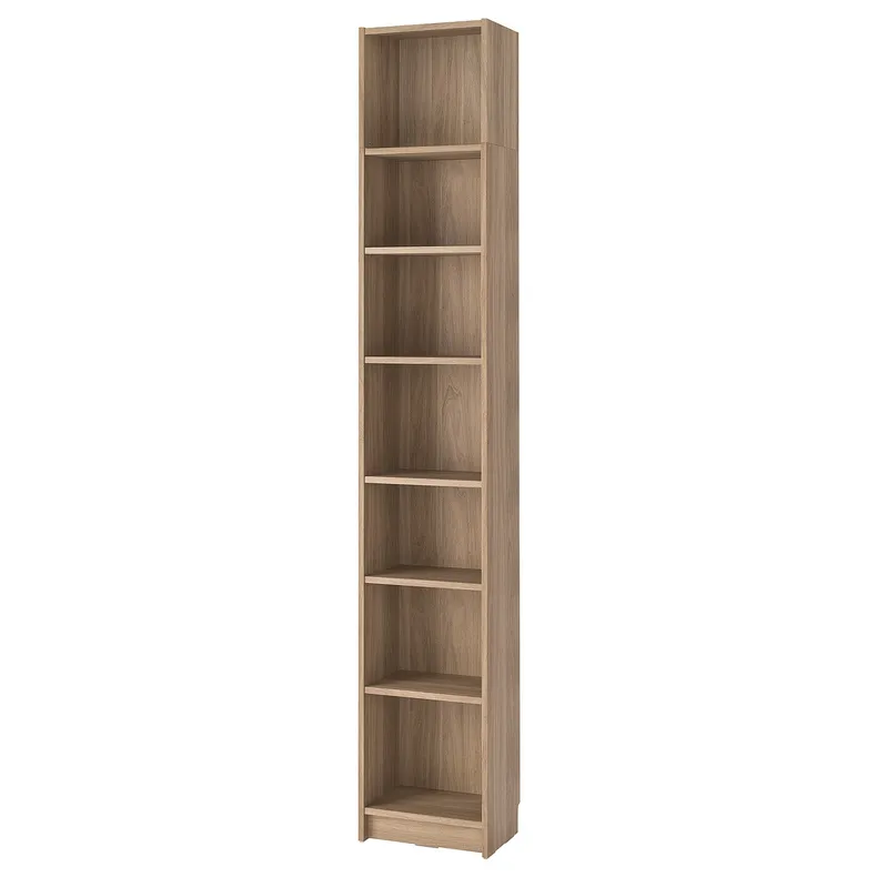 IKEA BILLY БІЛЛІ, книжкова шафа з верхньою полицею, під дуб, 40x28x237 см 595.818.84 фото №1