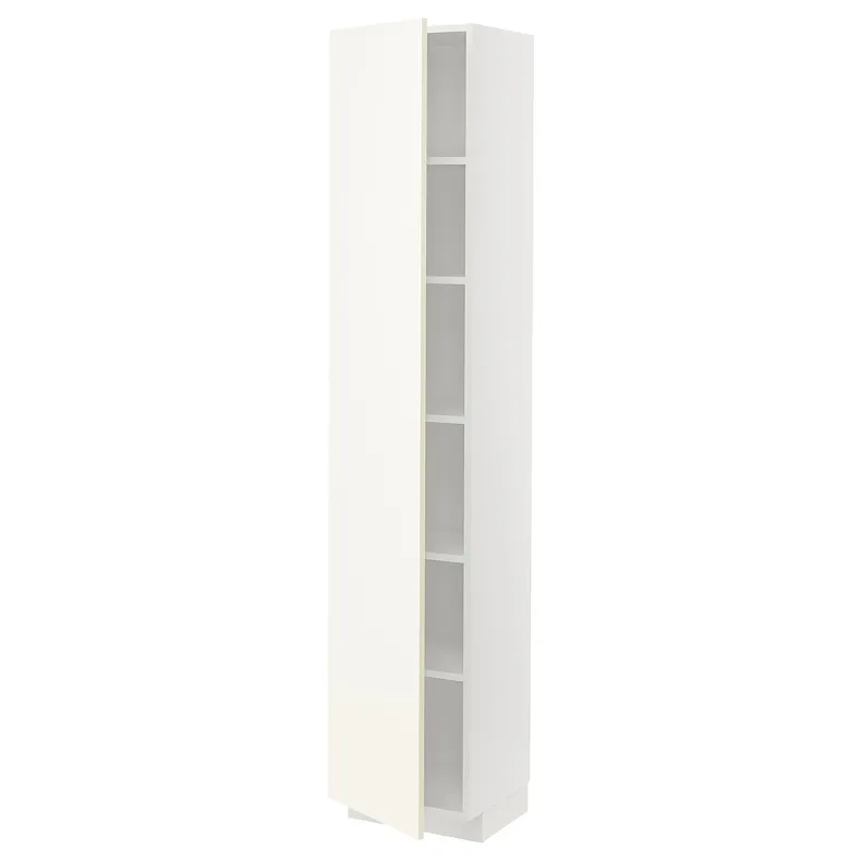 IKEA METOD МЕТОД, высокий шкаф с полками, белый / Вальстена белый, 40x37x200 см 895.073.12 фото №1