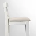 IKEA INGOLF ІНГОЛЬФ, барний стілець зі спинкою, білий / бежевий галантерейний, 65 см 004.787.37 фото thumb №2