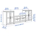 IKEA BRIMNES БРІМНЕС, комбінація шаф для тв / скляні дверц, білий, 276x41x95 см 992.782.25 фото thumb №6