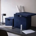 IKEA GJÄTTA ГЭТТА, коробка с крышкой, темно-синий бархат, 32x35x32 см 705.704.31 фото thumb №5