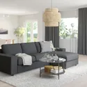 IKEA VIMLE ВІМЛЕ, 3-місний диван із кушеткою, з широкими підлокітниками / ХАЛЛАРП сірий 295.370.86 фото thumb №3