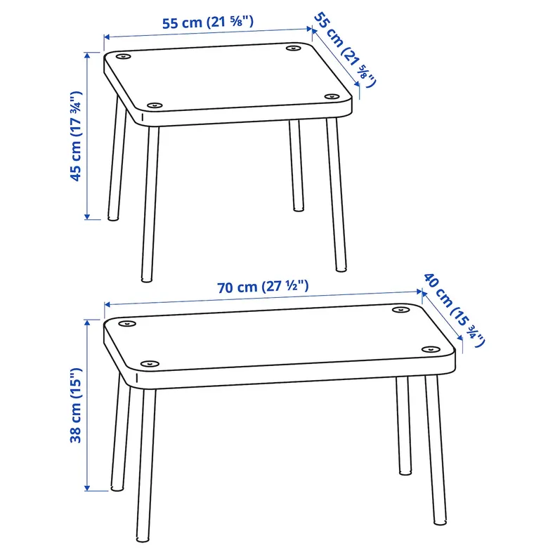 IKEA SONHULT СОНХУЛЬТ, комплект столів, 2 шт, жовтий/під березу 505.785.55 фото №9