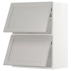 IKEA METOD МЕТОД, навесной шкаф / 2 дверцы, горизонтал, белый / светло-серый, 60x80 см 793.919.77 фото
