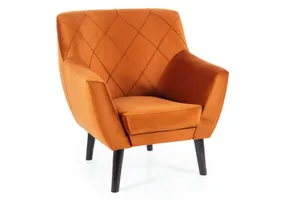 Крісло м'яке оксамитове SIGNAL KIER 1 Velvet, Bluvel 4215 - кориця / венге фото