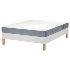 IKEA LYNGÖR ЛЮНГЕР, диван-ліжко, Vesteröy середня твердість / легка блакитно-біла, 160x200 см 095.532.75 фото