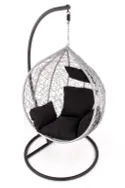 Садовое кресло, кокон HALMAR EGGY, серый/черный фото thumb №10