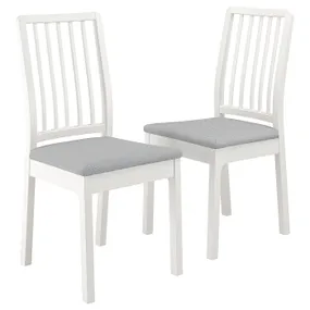 IKEA EKEDALEN ЕКЕДАЛЕН, стілець, білий / ОРРСТА світло-сірий 293.998.29 фото