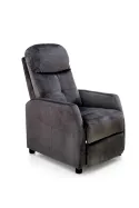 Кресло реклайнер мягкое раскладное HALMAR FELIPE 2, черный фото thumb №4