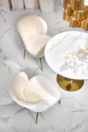 Стол обеденный HALMAR CASEMIRO 90x90 см, белый мрамор / золото фото thumb №11