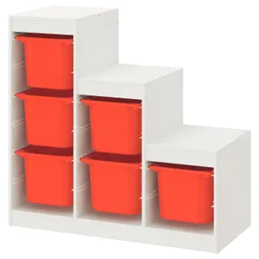 IKEA TROFAST ТРУФАСТ, комбинация д / хранения, белый / оранжевый, 99x44x94 см 995.332.21 фото