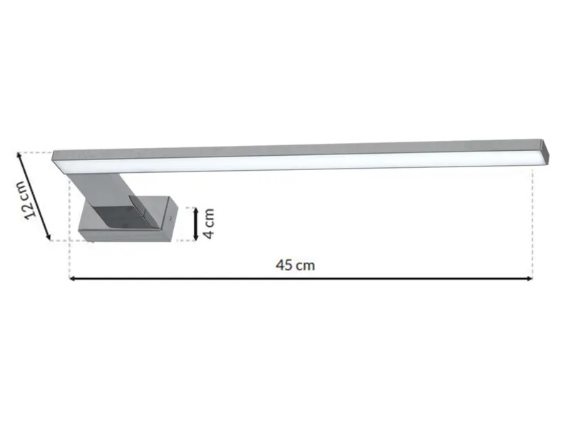 BRW Светильник настенный металлический для ванной комнаты Shine LED серебристый 086754 фото №2