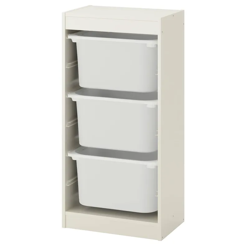 IKEA TROFAST ТРУФАСТ, комбінація для зберіган +контейнери, білий / білий, 46x30x94 см 795.332.03 фото №1