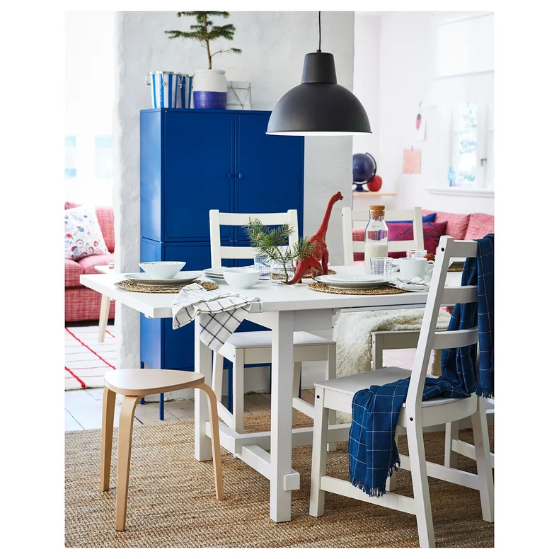 IKEA NORDVIKEN НОРДВІКЕН / NORDVIKEN НОРДВІКЕН, стіл+4 стільці, білий / білий, 152 / 223x95 см 493.051.65 фото №4