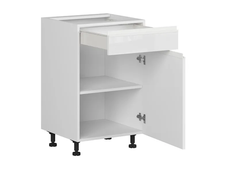 BRW Кухонный цокольный шкаф Sole 50 см правый с выдвижным ящиком белый глянец, альпийский белый/глянцевый белый FH_D1S_50/82_P/SMB-BAL/BIP фото №3
