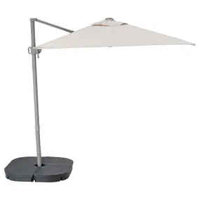 IKEA SVALÖN СВАЛЁН, зонт от солнца с опорой, Светло-серый беж / Свартё темно-серый, 300x200 см 294.957.03 фото