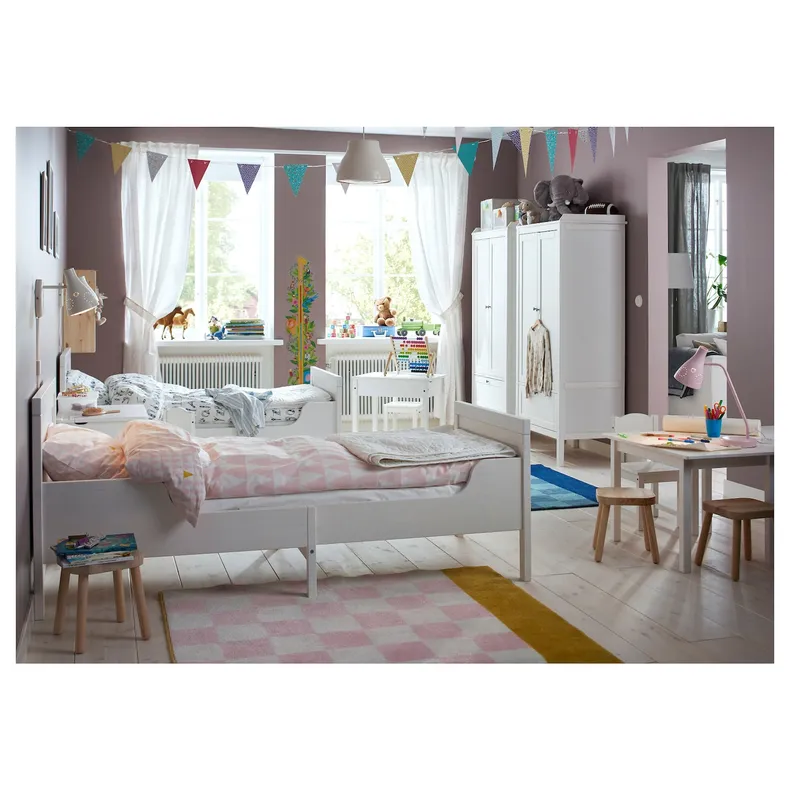 IKEA SUNDVIK СУНДВИК, раздвижная кровать с реечным дном, белый, 80x200 см 490.460.68 фото №4