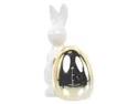 BRW Декоративна фігурка BRW Кролик з яйцем, 14 см, кераміка / біло-золотий 092484 фото thumb №2