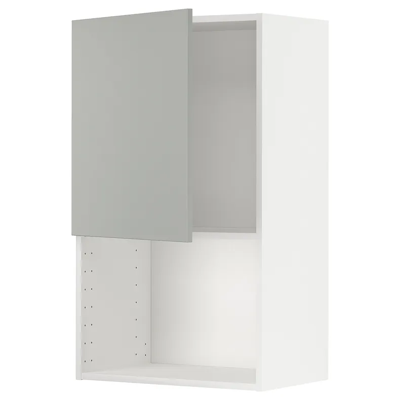 IKEA METOD МЕТОД, навесной шкаф для СВЧ-печи, белый / светло-серый, 60x100 см 995.380.06 фото №1