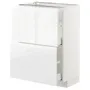 IKEA METOD МЕТОД / MAXIMERA МАКСИМЕРА, напольный шкаф с 2 ящиками, белый / Воксторп глянцевый / белый, 60x37 см 292.550.48 фото