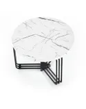 Журнальный стол круглый HALMAR ANTICA M 55x55 см, столешница - белый мрамор, каркас - черный фото thumb №5