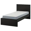 IKEA MALM МАЛЬМ, каркас ліжка з матрацом, чорно-коричневий / ВЕСТЕРЕЙ жорсткий, 90x200 см 295.368.26 фото thumb №1