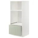IKEA METOD МЕТОД / MAXIMERA МАКСИМЕРА, высокий шкаф д / духовки / СВЧ с ящиком, белый / светло-зеленый, 60x60x140 см 594.869.38 фото thumb №1