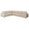IKEA VIMLE ВІМЛЕ, кутовий диван, 5-місний, з широкими підлокітниками / горбистий бежевий 294.367.18 фото thumb №1