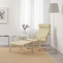 IKEA POÄNG ПОЕНГ, крісло та підставка для ніг, шпон дуба білий морений / Білий ламаний / Білий ламаний 694.843.59 фото thumb №2