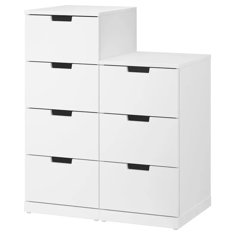 IKEA NORDLI НОРДЛІ, комод із 7 шухлядами, білий, 80x99 см 092.480.06 фото №1
