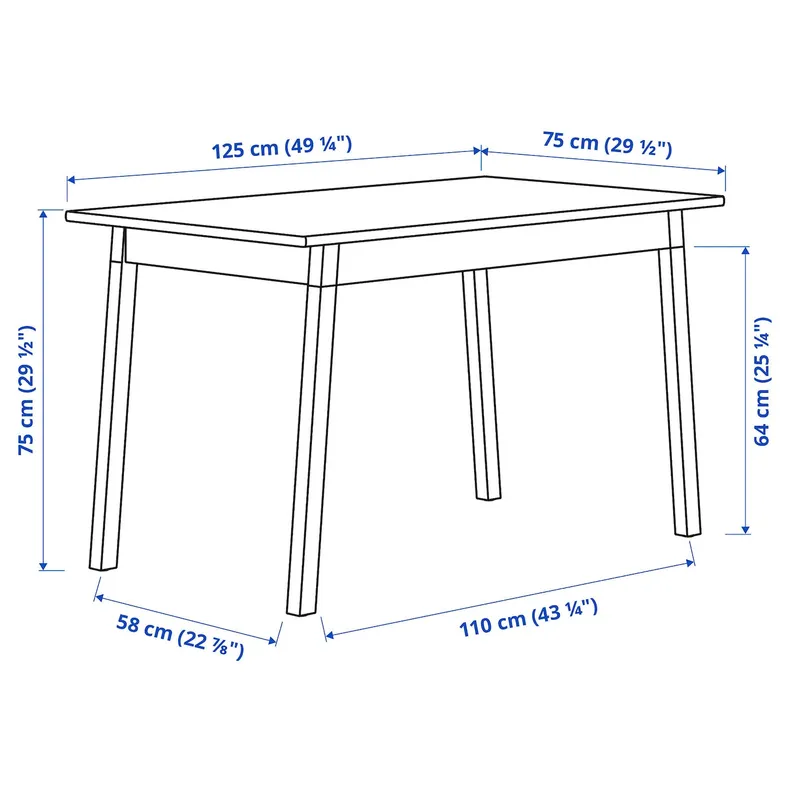 IKEA PINNTORP ПИННТОРП / PINNTORP ПИННТОРП, стол и 4 стула, светло-коричневое пятно красное пятно / красное пятно, 125 см 194.844.51 фото №5